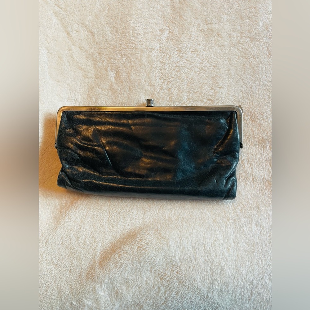 Classic Black Leather Frame Clutch